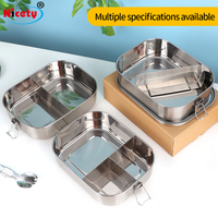 Boîte à lunch Nicety de haute qualité en acier inoxydable 304, étanche, avec séparateur, écologique, facile à nettoyer, compartiments