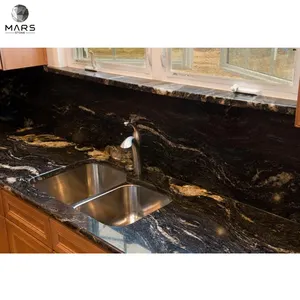 Cosmic Black Granite Slab Tile For Countertop Kitchen Top
