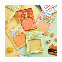 Bloc-notes adhésif en forme de chips de pommes de terre croustillantes, design créatif de dessin animé, portable et compact, en papier
