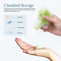 Feiao Sachet Doypack à bec verseur rechargeable pour shampoing, crème, liquide de lavage, cosmétiques, échantillons de crème solaire, format voyage