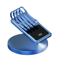 Batterie de secours Offre Spéciale Mini Portable intégré dans quatre câbles chargeur 20000mAh double ports USB batterie externe avec écran LCD intelligent