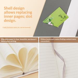 Carnet de notes A5 rétro personnalisable en similicuir, style National-Chic, papeterie créative Thousand Li Rivers - Product Image 3