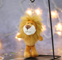 Mini lion en peluche à suspendre, faible MOQ, directement de l'usine, NOUVEAU, mignon, doux, en coton PP, porte-clés personnalisé, 15 cm, pas cher