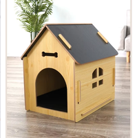 Nichoir en bois écologique détachable avec fenêtre pour chiens et chats, toutes saisons, motif animalier, utilisation intérieure et extérieure