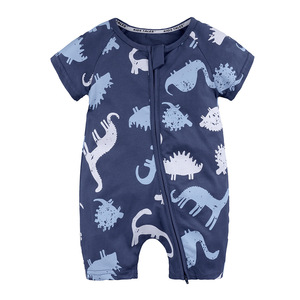 Cuentos para niños Ropa de bebé Casual Patrón sólido León Romper Mono Recién nacido Verano Manga corta Doble cremallera Traje de Gateo - Product Image 6