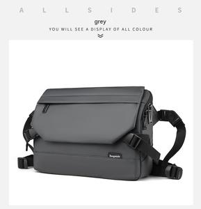 Wholesale Custom Men's Fashion Flap Messenger <b>Bags</b> New Unique Gray <b>Black</b> Design Waterproof Durable Shoulder <b>Bags</b> - Product Image 5