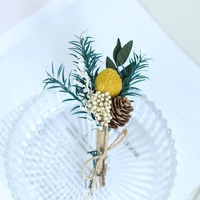 Kit de bouquet de fleurs séchées et stabilisées style forêt, mini arrangement artistique de marguerites pour décoration de cadeaux et souvenirs