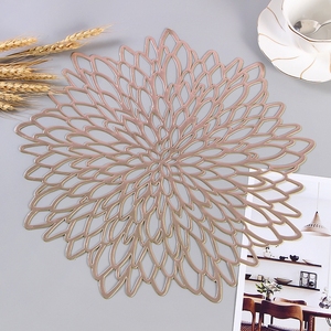 Fleur Or Argent PVC <span class=keywords><strong>Table</strong></span> Protéger Tapis De Noël Mariage Hôtel Décorer Napperon - Product Image 4