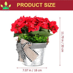 Bouquet de panier de fleurs suspendu avec couronne <span class=keywords><strong>en</strong></span> métal Géranium Seau Vase Floral Petit <span class=keywords><strong>Pot</strong></span> Plante Nativité Ornement Fer Eponge - Product Image 2