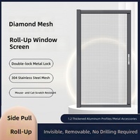 Puerta Mosquitera Retráctil de Malla de Diamante, Diseño Moderno y Minimalista, Alta Definición, Altamente Transparente, Antimosquitos, para Hotel
