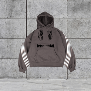 ชุดเสื้อฮู้ดและกางเกงขายาวลำลองสำหรับผู้ชาย ระบายอากาศได้ดี เป็นมิตรกับสิ่งแวดล้อม ลายทาง ชุดเนื้อผ้าหนา - Product Image 2