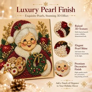 Kit de Peinture Artistique DIY Noël <span class=keywords><strong>Perles</strong></span> et Diamants 3D avec Cadre, Mosaïque Faite Main Père Noël Bonhomme de Neige, Décoration Murale de Fêtes, Cadeau - Product Image 4