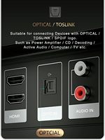 Cable de Audio Óptico Premium Hi-Fi, Cable Óptico Toslink para Barra de Sonido, Cable Digital S/PDIF