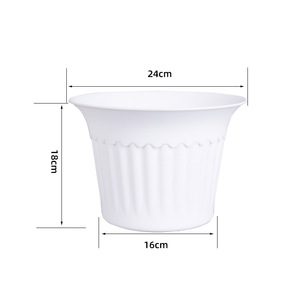 Grands pots de fleurs en plastique ronds pour les balcons extérieurs, pour les plantes vertes et les jardinières de sol ou de table - Product Image 3