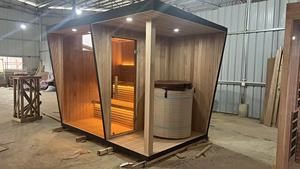 Ensemble de récupération écologique NatureRetreat : sauna à bois et bain de glace pour complexe bien-être hors réseau - Product Image 5