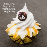En stock, vente en gros : Faux gâteau aux fruits en cuir, modèle de dessert en papier style Art Déco, accessoires de photographie, modèle de mini crème glacée de simulation