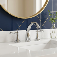 Robinet de salle de bain en laiton sans plomb cUPC, chromé, mitigeur de lavabo 3 trous à montage large pour projets hôteliers de luxe aux États-Unis