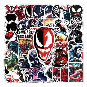 50pcs vente chaude personnalisé dessin animé Graffiti décoration cahier bouteille d'eau planche à roulettes autocollant <span class=keywords><strong>Marvel</strong></span> venin autocollant - Product Image 5