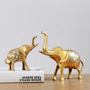 Pure <b>Copper</b> Couple Deer Figurines Circular Pattern Luxury Art Decor <b>Table</b> Desktop Accessories - Product Image 4