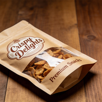 Bolsa de Papel Kraft Doypack Compostable con Cierre, Biodegradable, Ecológica, Personalizada, para Envasado de Alimentos, Dulces y Snacks