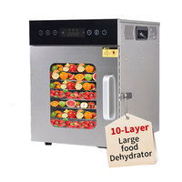 6-144 Bakjes RVS Fruitdroogmachine Huisdierenvoedsel Dehydrator Hotel Restaurant Voedselwinkel Huishoudelijk Gebruik