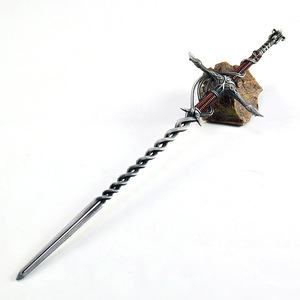 Épée <span class=keywords><strong>de</strong></span> Chevalier Flamme Eldem <span class=keywords><strong>de</strong></span> 30 cm en Alliage <span class=keywords><strong>de</strong></span> Zinc Métallique, Modèle <span class=keywords><strong>de</strong></span> Collection, Artisanat, Miniature, Accessoires <span class=keywords><strong>de</strong></span> Cosplay - Product Image 1