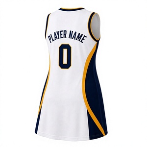 Robe de basket-ball pour femmes, jaune et violette, uniforme d'équipe sportive avec nom, numéro et logo personnalisés - Product Image 2