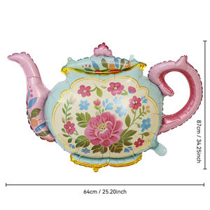 Palloncini per <span class=keywords><strong>Tea</strong></span> <span class=keywords><strong>Party</strong></span>, Palloncini in Alluminio a Forma di Teiera da 35 Pollici, Decorazioni per Feste a Tema Giardino del Tè - Product Image 4