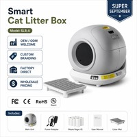 Kotak Pasir Kucing Otomatis Pintar dengan Kontrol Aplikasi, Berpenutup, Membersihkan Diri Sendiri, Toilet Hewan Peliharaan 4L, Tempat Sampah Tertutup Rapat, Canggih