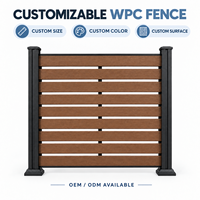 Panneau de clôture WPC à vue ouverte, hauteur 1,2 m, pour extérieur, jardin, cour, patio, villa, pelouse, aménagement paysager résidentiel