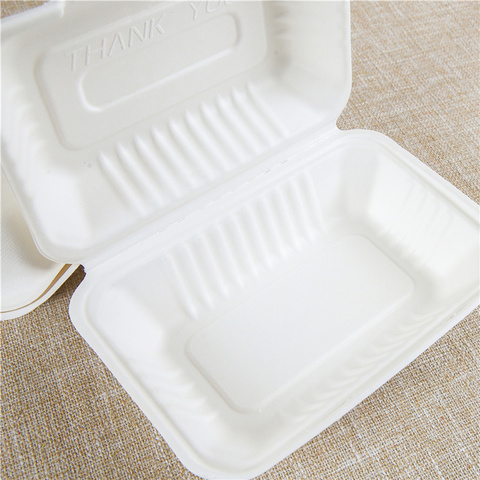 Biodegradable Disposable Food Clamshell / 3 5 Compartments Food Box Tray