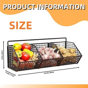 Estante de Almacenamiento de Cocina Montado en Pared con Adhesivo, Cesta Colgante para Especias, Cebollín, Jengibre, Cebolla, Ajo y Verduras - Product Image 5