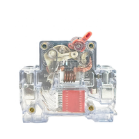Disjoncteur miniature QHB7-63 C20 1P 20A 230/400V 6KA 50Hz en cuivre avec boîtier transparent IEC 60898-1 AC, fixation par clipser/sur rail