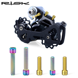 RISK M4 * 13,5/M4x20 aleación de titanio bicicleta delantera/trasera desviador pernos MTB bicicleta <span class=keywords><strong>XT</strong></span> X7 X9 tornillo de ajuste de <span class=keywords><strong>cambio</strong></span> piezas de bicicleta - Product Image 2