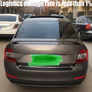For Volkswagen Skoda Octavia 2014-2018 ABS Fiberglass Unpainted Color Rear Spoiler Tail Trunk Wing <b>Boot</b> Lip <b>Cover</b> Car Styling - Product Image 2