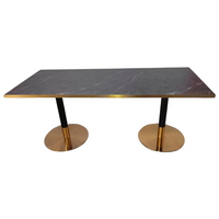 Table de salle à manger rectangulaire moderne en marbre pour événements et hôtellerie, mobilier personnalisable