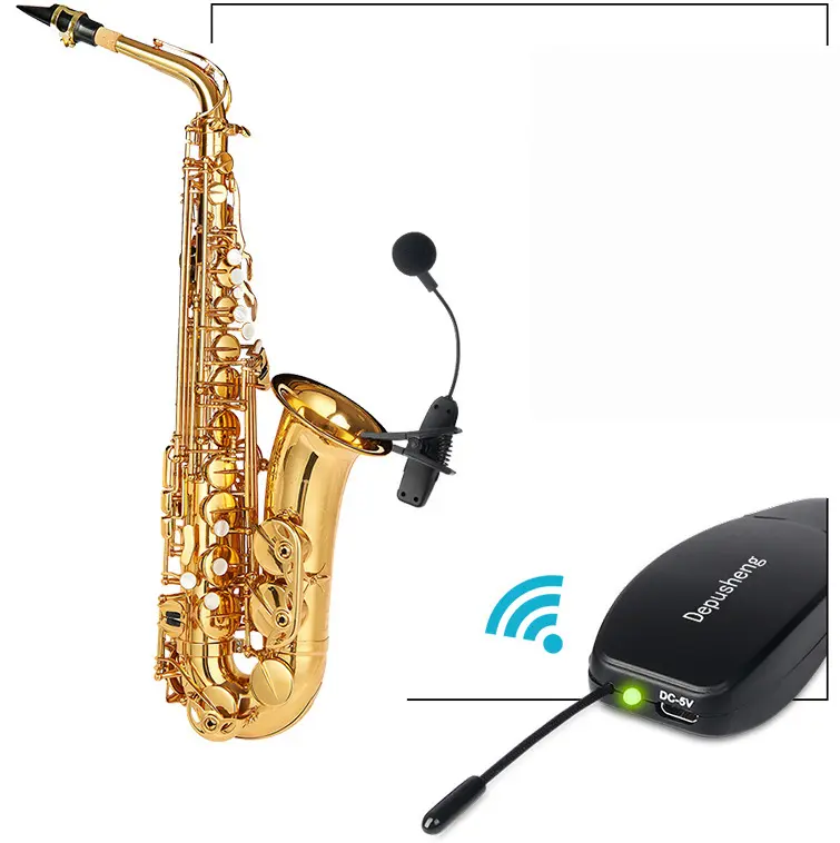 Hot sale source manufacturer saxophone guitar U segment FM wireless microphone performance musical instrument professional