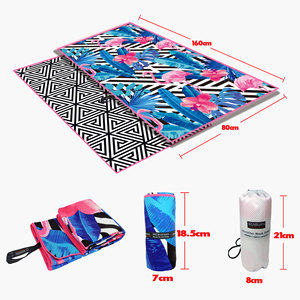 Serviette <span class=keywords><strong>de</strong></span> plage légère en daim à séchage rapide avec motif personnalisé, très vendue, avec sac pour les sorties à la plage - Product Image 2