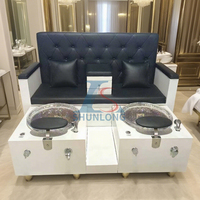Nouveau design Double Seaters Salon Manucure Massage des pieds Pipeless Foot Spa Massage Trône Pédicure Chaise
