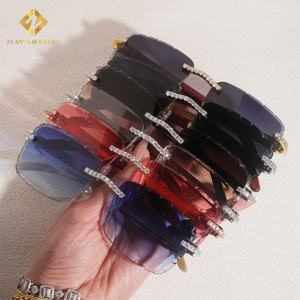 Gafas de Sol con Lentes de Color y Diamantes Moissanite 2025, Gafas sin Montura con Diamantes Moissanite, Gafas de Sol de Plata 925 con Diamantes Moissanite - Product Image 6