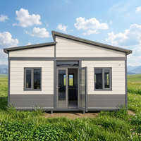 Elegante Casa Contenedor Prefabricada Moderna de Doble Ala Expandible con Baño Sanitario para Estadía en Paisajes Montañosos