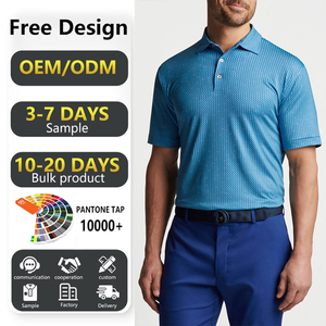 Diseño de logotipo personalizado Ropa de rendimiento de ajuste suelto de secado rápido Hombres 100% polos de poliéster reciclado Ropa de golf para hombres - Product Image 1