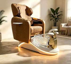 Fauteuil de pédicure électrique professionnel pour massage complet du dos, inclinable, avec station spa roulante et drainage automatique sans tuyauterie pour les ongles - Product Image 5