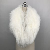 Col en fourrure d'agneau de Mongolie bouclé en peau de mouton pour l'hiver pour femmes