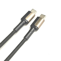 Nilon USB kepang 1M kabel hitam aluminium Aloi A-C C-C c-lighting 5-Core 3A TYPE-C cepat 60W pengisian Data Transfer untuk ponsel