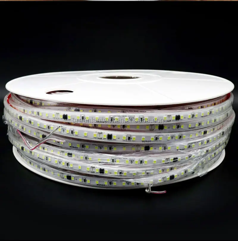 10Cm Lampu Strip LED Dapat Dipotong 220V 2835SMD 120Leds/M Kualitas Tinggi Pita LED Fleksibel Tahan Air Pita LED Luar Ruangan Dekorasi Rumah