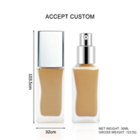 Flacon vide de luxe 30 ml en verre avec bouchon à vis argenté pour maquillage, imperméable, pour fond de teint et emballage cosmétique – Vente en gros