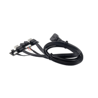 Boîtier PC double USB avant 3.0 câble monté sur panneau carte mère PCB Circuit imprimé entrée audio sortie fil d'extension