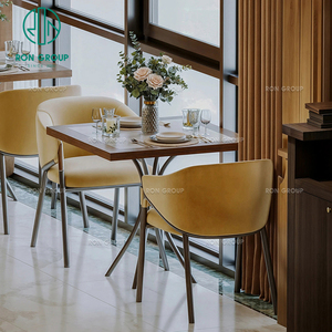 Juego <span class=keywords><strong>de</strong></span> Muebles <span class=keywords><strong>de</strong></span> Lujo Modernos <span class=keywords><strong>para</strong></span> Cafetería o Restaurante, con <span class=keywords><strong>Mesa</strong></span> Redonda <span class=keywords><strong>de</strong></span> Madera y Cuero, Asientos <span class=keywords><strong>de</strong></span> Media Luna y Sofá - Product Image 5