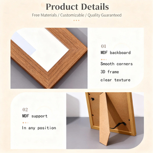 Cadre <span class=keywords><strong>photo</strong></span> en bois personnalisé de style simple et luxueux 10*15cm avec logo personnalisé, cadres en bois pour photos, décoration et affichage à domicile - Product Image 4
